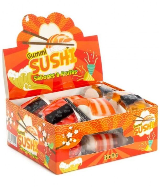 Gummi Sushi Sabor Fruta 12x15gr