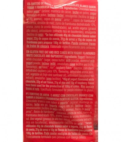 Gullón Vitalday Tortita Arroz Iogur Frambuesa 112gr