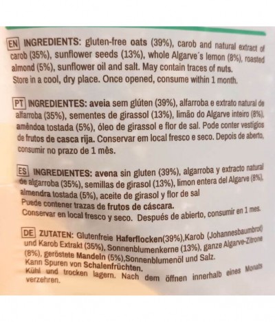 Grand Carob Granola Alfarroba Limão Amêndoa 300gr
