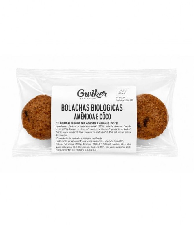 Gwiker Bolacha Amêndoa Coco BIO 2x17gr