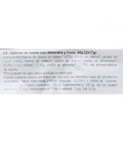 Gwiker Bolacha Amêndoa Coco BIO 2x17gr