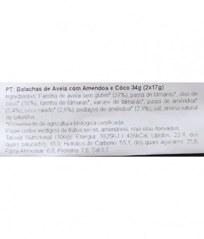 Gwiker Bolacha Amêndoa Coco BIO 2x17gr