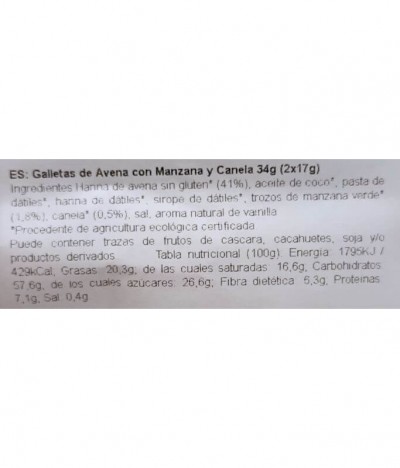 Gwiker Galleta Manzana Canela BIO 2x17gr