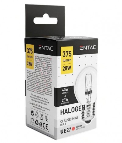 ENTAC Lâmpada Halogéneo Clássica Mini E27 28W 1un