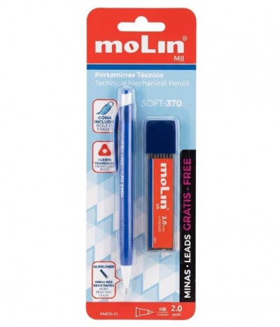 Molin Lapiseira Técnica + Minas GRÁTIS 1un