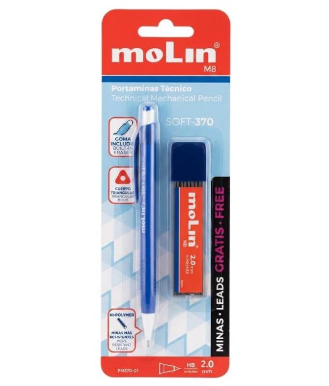Molin Lapiseira Técnica + Minas GRÁTIS 1un