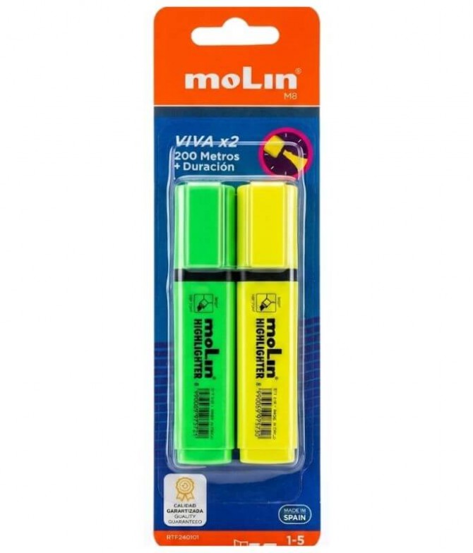 Molin Marcador Fluorescente Sortido 2un