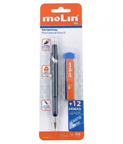 Molin Lapiseira HB 0.5mm Minas GRÁTIS 1un