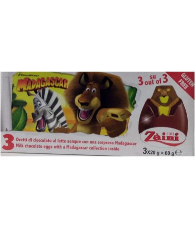 Ovinhos Chocolate Disney Madagascar Tripack