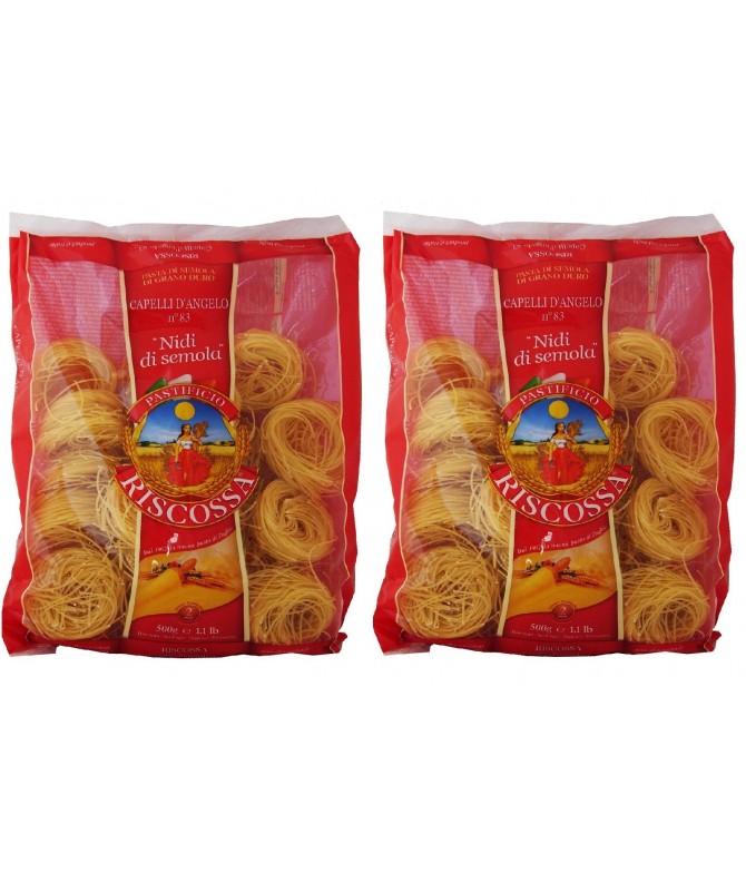 PACK FAMÍLIA 2 Riscossa Massa Capelli dAngelo Aletria 500gr PACK FAMÍLIA 2 Riscossa Massa Capelli dAngelo Aletria 500gr