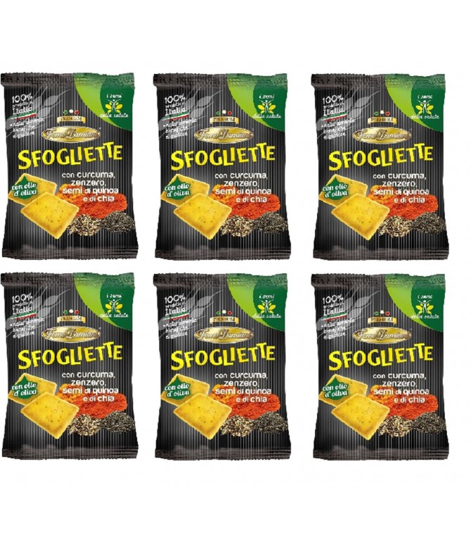 PACK FAMILIA 6 Sfogliette Curcuma & Chía Quinoa 35gr PACK FAMILIA 6 Sfogliette Curcuma & Chía Quinoa 35gr