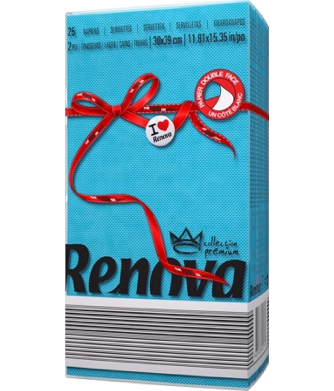 Renova Servilletas Red Label AZUL 2C 25un