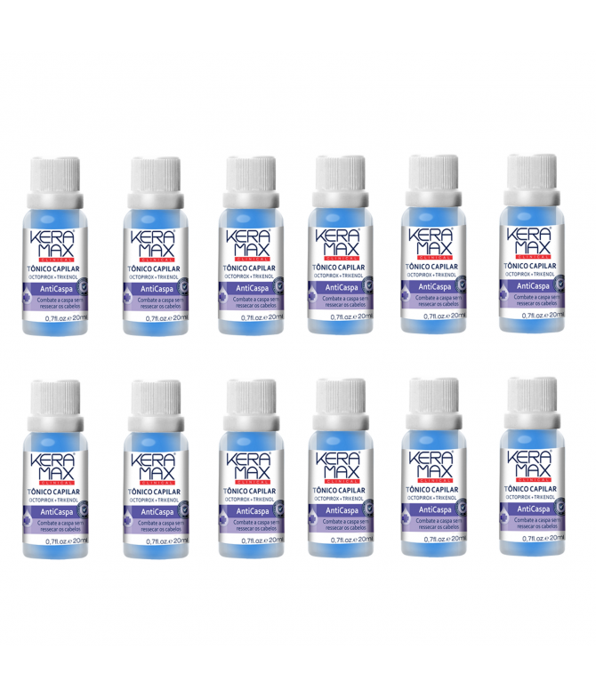 PACK FAMÍLIA 12 Tónico Capilar Anticaspa KeraMax Clinical 20ml PACK FAMÍLIA 12 Tónico Capilar Anticaspa KeraMax Clinical 20ml