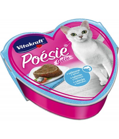 Latinha Poésie Gelatina de Salmão e Espinafres para Gato Vitakraft