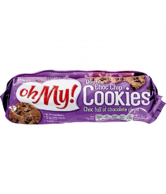 Oh My! Bolachas Pepitas Chocolate Duplo 145gr Oh My! Bolachas Pepitas Chocolate Duplo 145gr